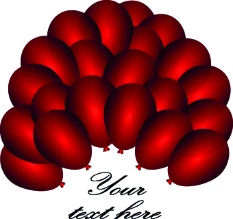 Colored balloons holiday background illustration set 04