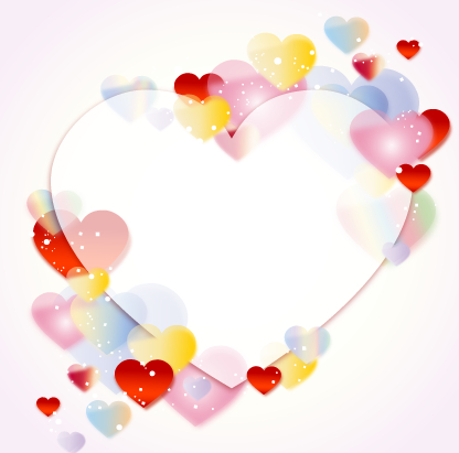 Colored dream heart design vector 01
