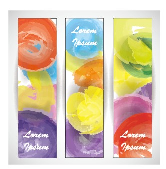 watercolor colored banners banner 