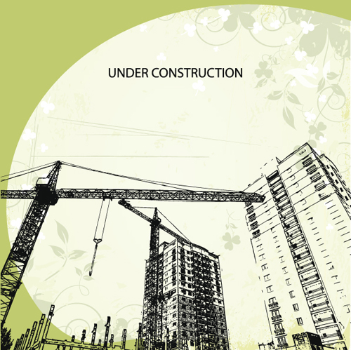 Set of Abstract Construction background vector 01