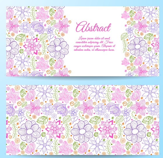 Cute abstract elements banners vectors 01