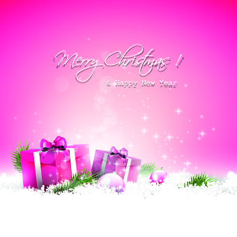 pink cute christmas background vector background 