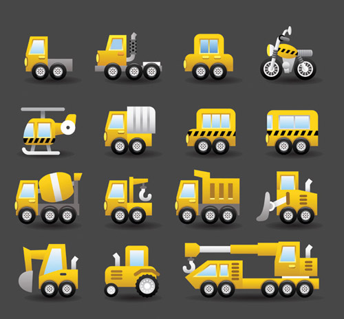 Different transportation Icons vector material 03