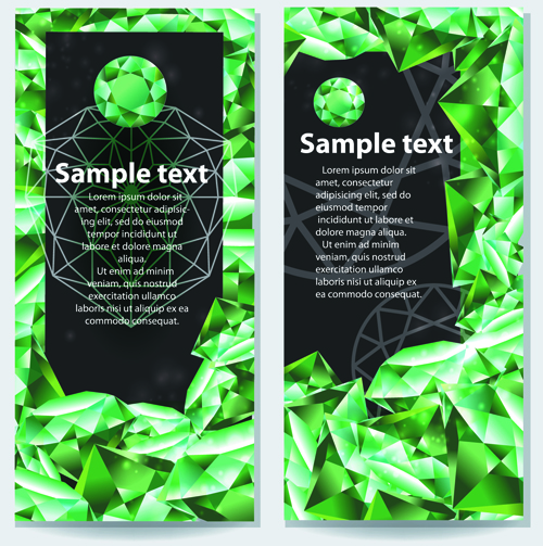 Green Diamond Backgrounds vector 02
