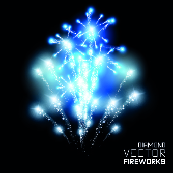Firework objects vector design 03
