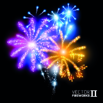 Firework objects vector design 04