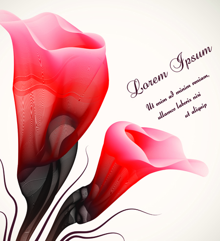 Set vector of Romantic Flowers art 05
