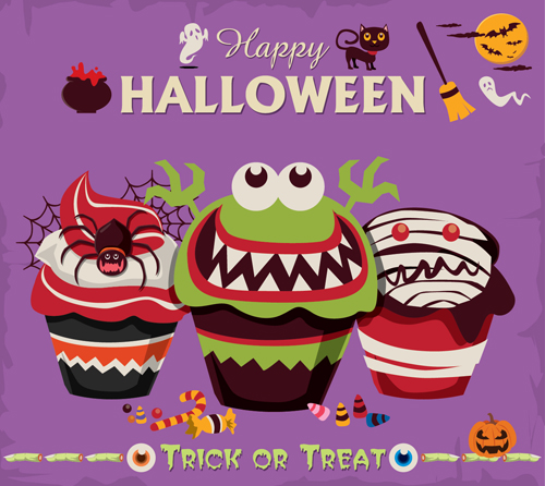 Funny halloween night poster vectors 02 Funny halloween night poster vectors 02