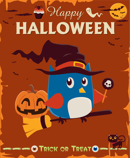 Funny halloween night poster vectors 04 Funny halloween night poster vectors 04
