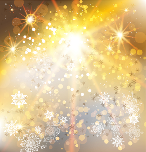 snowflake golden christmas background 