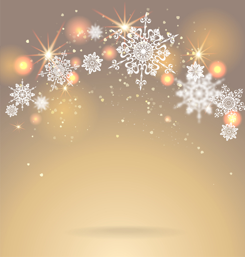 Golden christmas background with snowflake vecror 03