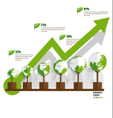 Green ecology earth infographics vector 01