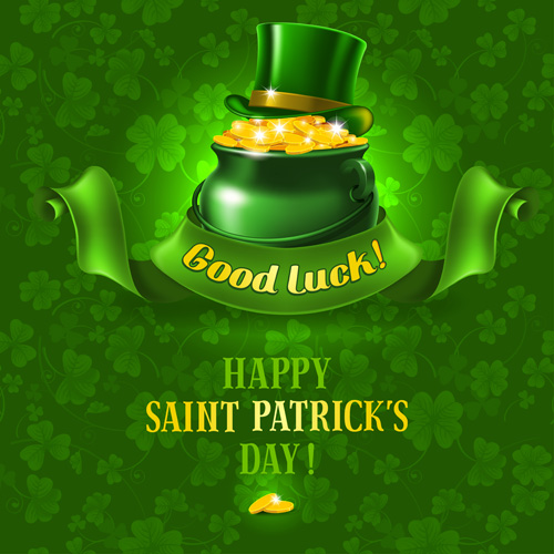 St. saint patrick day Patrick\'s green background vector background 