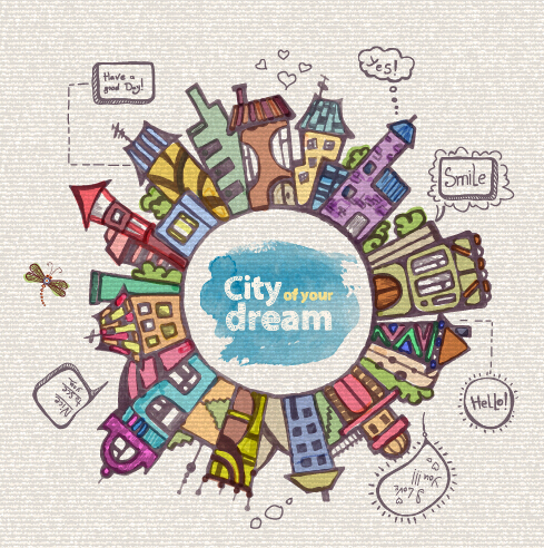 hand drawn dreams dream city 
