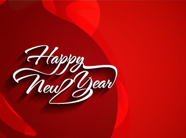 Happy New Year text with holiday background vector 02