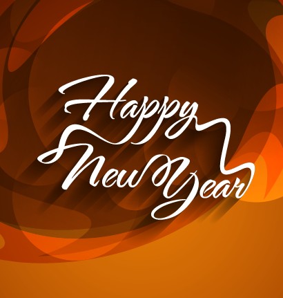 Happy New Year text with holiday background vector 03