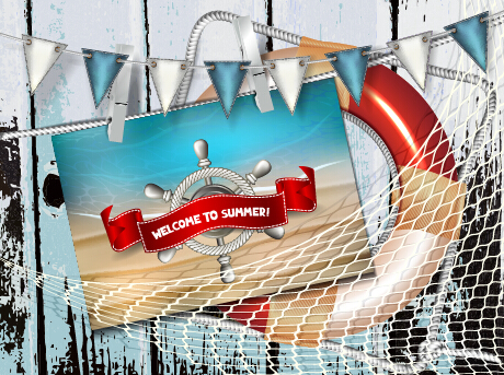 Holiday summer travel sea background vector 02