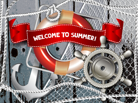 Holiday summer travel sea background vector 10