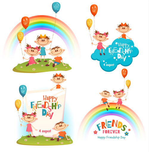 Kids holiday cards vector material 03