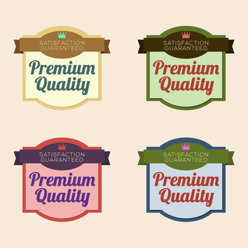 remium quality retro style vector 04 Labels premium quality retro style vector 04