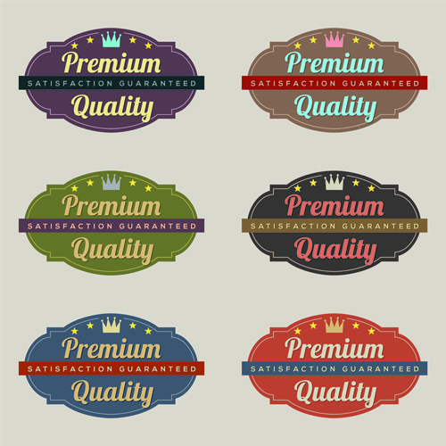 remium quality retro style vector 05 Labels premium quality retro style vector 05