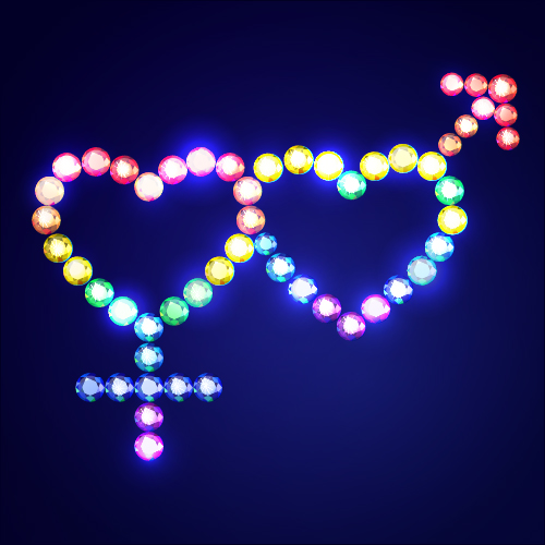 Love with colored diamond design vector 04