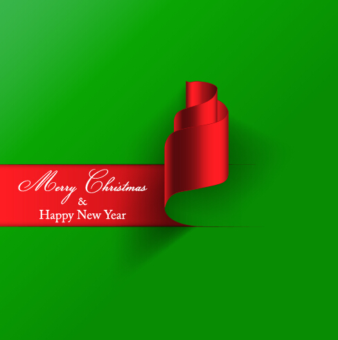 New year and christmas green with red background