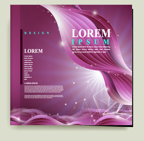 Purple corporate brochure cover vectors 04