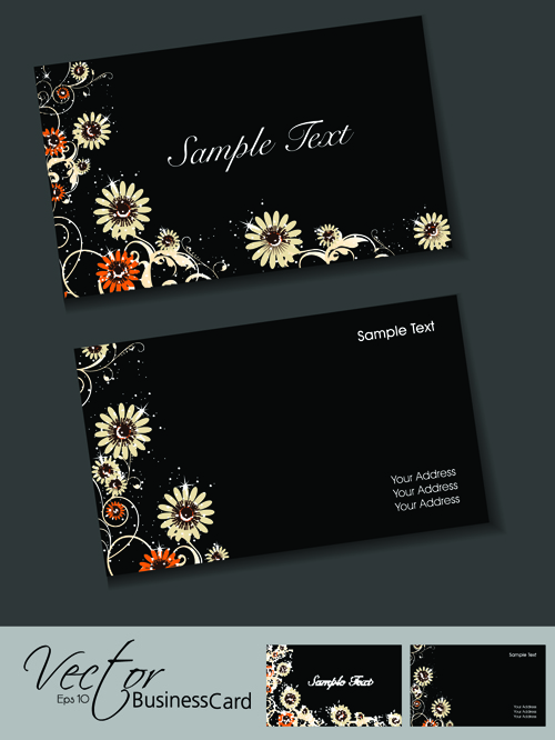 Set of Elegant Business Cards Vector 05