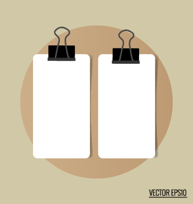 Simple note papers vector material set 10