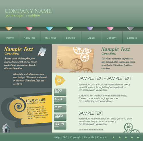 Web elements of Button and menu vector 04