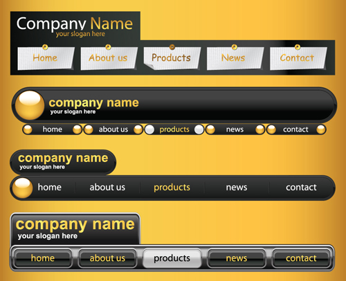 Web elements of Button and menu vector 05