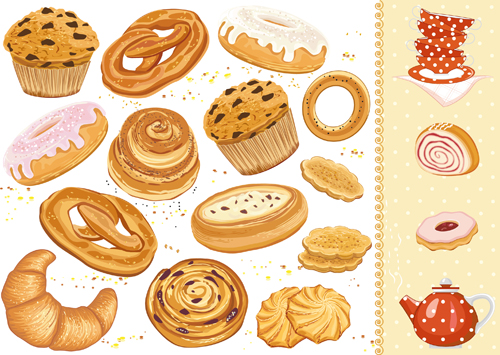 vector material material cakes biscuits 