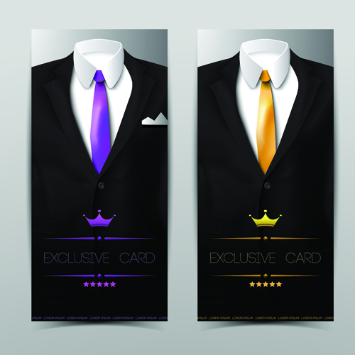Vector set of Tuxedo Cards 01