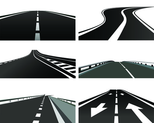 ous asphalt roads vector material 01 Various asphalt roads vector material 01