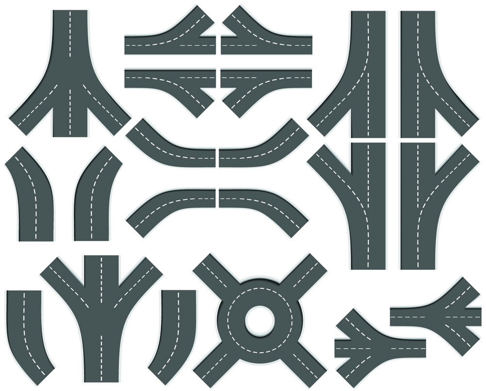 ous asphalt roads vector material 03 Various asphalt roads vector material 03