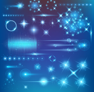 Various light shape shiny vector 02