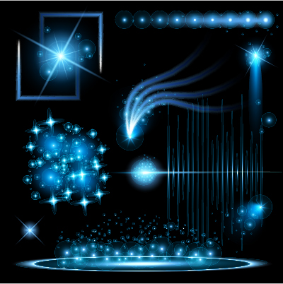 Various light shape shiny vector 03