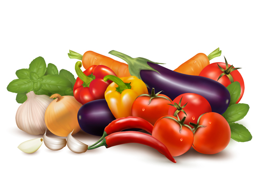 Various vegetable vector art background 01