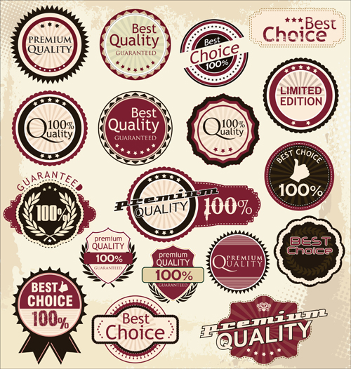 vintage labels colored 