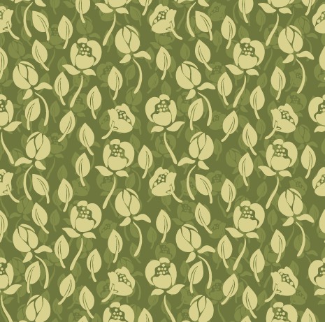 Vintage green flower seamless pattern