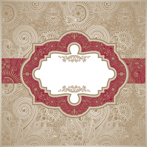 vintage Pattern elements background vector 01