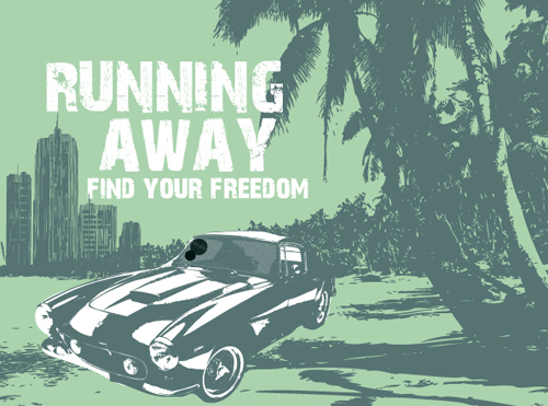 Vintage Car elements T shirt Design vector 01