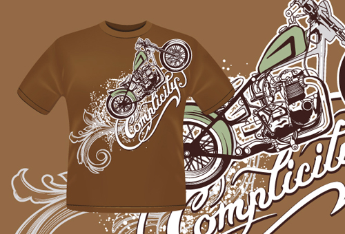 Vintage Car elements T shirt Design vector 05