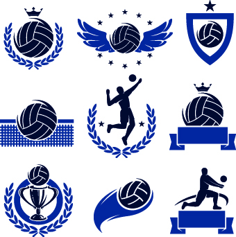 volleyball logos logo illustration 