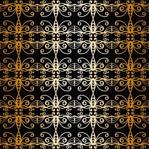 luxurious gold pattern seamless vector background 04