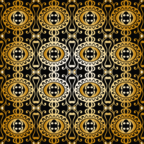 luxurious gold pattern seamless vector background 05