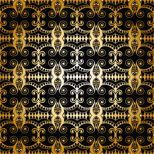luxurious gold pattern seamless vector background 07