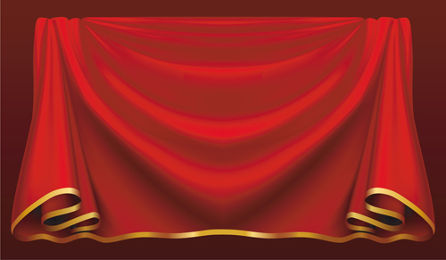 Red Stage Curtain design vector graphic 02