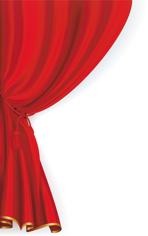 Red Stage Curtain design vector graphic 03